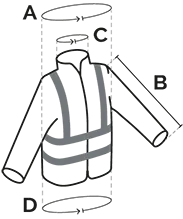 Ícone ilustrativo sobre as medidas da parka